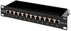 10" Patch Panel, 12 Port, schwarz