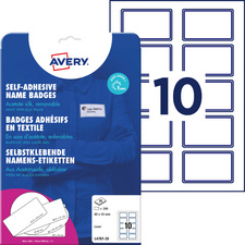 Etiquettes pour badge, avec cadre bleu