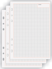 Fiche de rechange Notes, quadrillé
