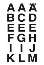 (4) Buchstaben-Sticker, 20 x 20 mm