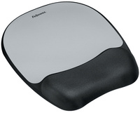 Repose-poignet Memory Foam "Bandes argentées" avec tapis de souris