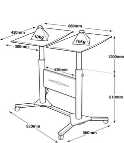 Table de projection multimédia, avec cote