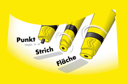 Klebekopf für Flächen-, Punkt- und Strichkleben