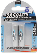 Piles rechargeables NiMH Mignon (AA), 2850 mAh, 2 pièces