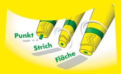 Klebekopf für Flächen-, Punkt- und Strichklebung