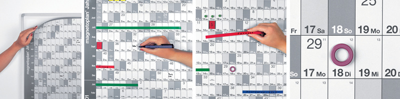 schneller Gesamtüberblick - einfache Handhabung - magnethaftende Detailplanung