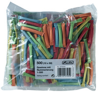 Gewinnlose 1-500, farbig sortiert