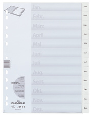 Répertoire en plastique avec insertions pré-insérées,imprimées janvier-décembre, avec couverture
