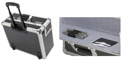 Système trolley télescopique - passants pour stylos et compartiments pour cartes