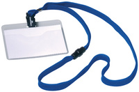 Namensschild mit Textilband, blau