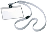 Namensschild mit Textilband, grau