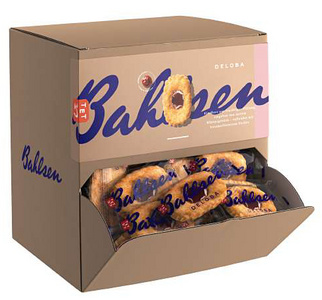 Biscuits feuilletés "Deloba", dans un présentoir