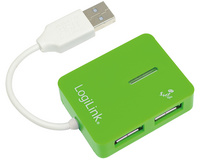 USB 2.0 Hub Smile, 4 Port, grün