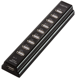 USB 2.0 Hub mit Netzteil, schwarz