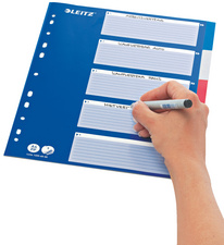 Blanko Kunststoff-Register Standard, beschriften