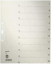 Intercalaires numérotés en papier naturel, 1-10