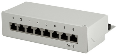  Desktop Patch Panel Kat. 6, lichtgrau