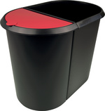 Papierkorb "the double", schwarz / rot