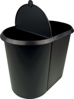 Papierkorb "the double", schwarz / schwarz