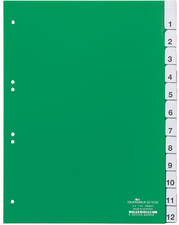 Intercalaires en plastique, 12 touches, 1 - 12