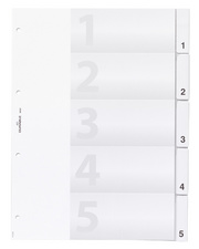 Intercalaires universels en plastique, 5 touches