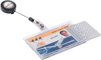 Porte-badge double avec enrouleur