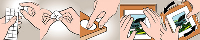 Klebepads patafix deco, Anwendung