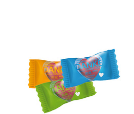 Bonbon en coeur, portions individuelles