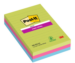  Haftnotizen super sticky notes, 101 x 152 mm, liniert