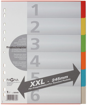 Intercalaires en carton, extra-large, 6 touches