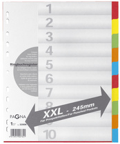 Intercalaires en carton, extra-large, 10 touches