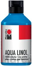 Aqua-Linoldruckfarbe, mittelblau