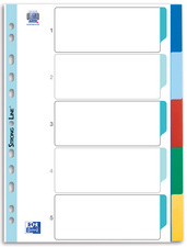 Blanko Kunststoff-Register,  5-teilig