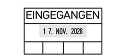 Abdruckbeispiel, Eingegangen + 4 Felder