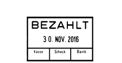Abdruckbeispiel, Bezahlt + Kasse,Scheck,Bank
