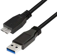 Symbolbild: USB 3.0 Anschlusskabel, USB A-Stecker - USB-B Micro Stecker