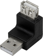 USB 2.0 Adapter, USB-A Stecker - USB-A Kupplung, 270 Grad gewinkelt