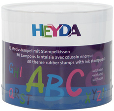 Motivstempel-Set "Alphabet", in Klarsicht-Runddose