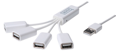 USB 2.0 Kabel Hub, 4 Port