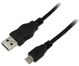 Symbolbild: USB 2.0 Anschlusskabel, USB A-Stecker - USB-B Micro Stecker