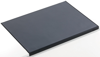 Schreibunterlage mit transparenter Abdeckung und Kantenschutz, schwarz