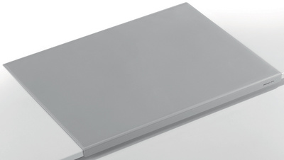 Schreibunterlage mit transparenter Abdeckung und Kantenschutz, grau
