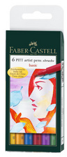 Tuschestift PITT artist pen, 6er Etui - Basic