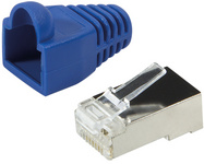 RJ45 Stecker mit Knickschutztülle, blau