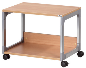 Bürowagen SYSTEM, metallic silber/buche