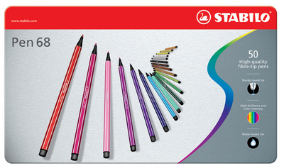 Fasermaler Pen 68, 50er Metall-Etui