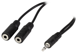 Visuelle de référence: Câble audio, connecteur jack mâle 3,5 mm - 2 x connecteur jack femelle 3,5 mm