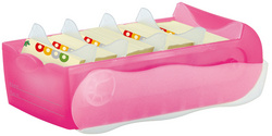 Boîte à fiches CROCO, rose translucide