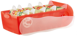 Boîte à fiches CROCO, rouge translucide