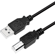 Symbolbild: USB 2.0 Anschlusskabel, USB A-Stecker - USB-B Stecker, schwarz